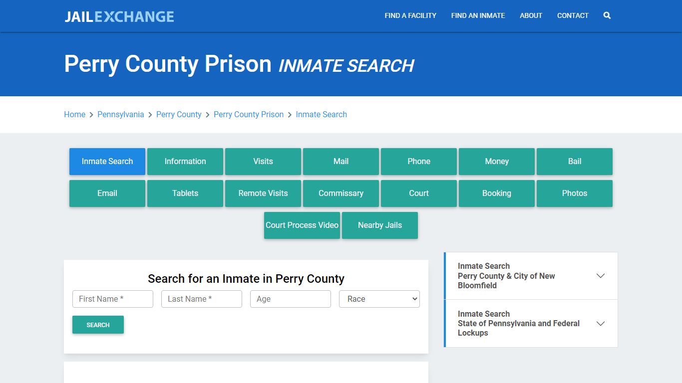 Perry County Prison, PA Inmate Search: Roster & Mugshots - Jail Exchange