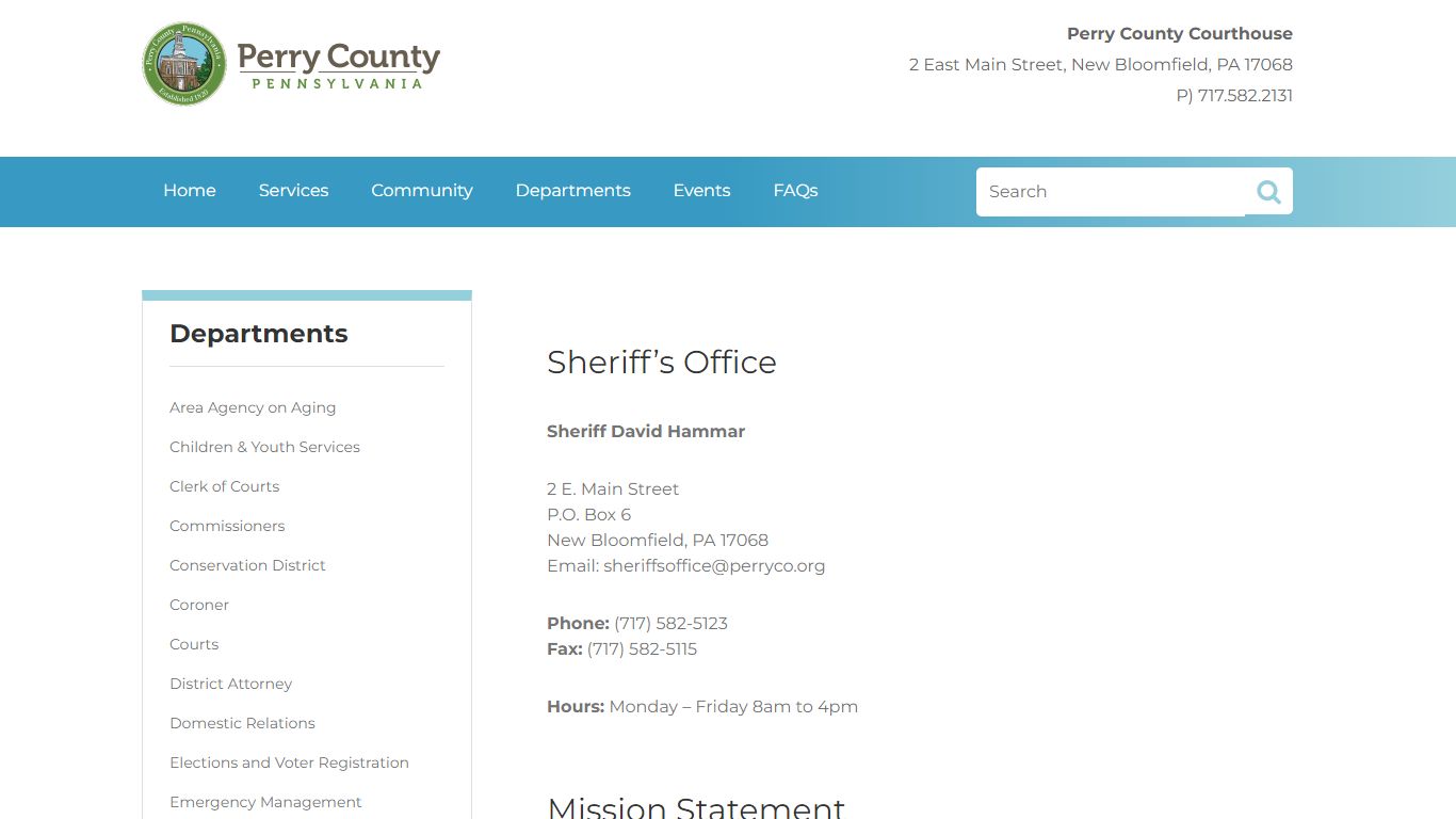 Sheriff's Office - Perry County, PA