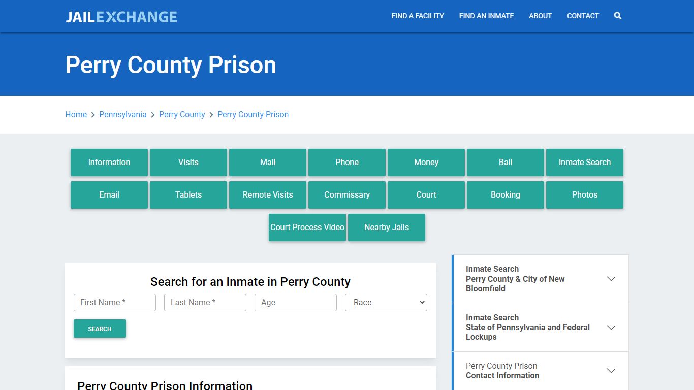 Perry County Prison Roster Lookup, PA, Inmate Search - Jail Exchange